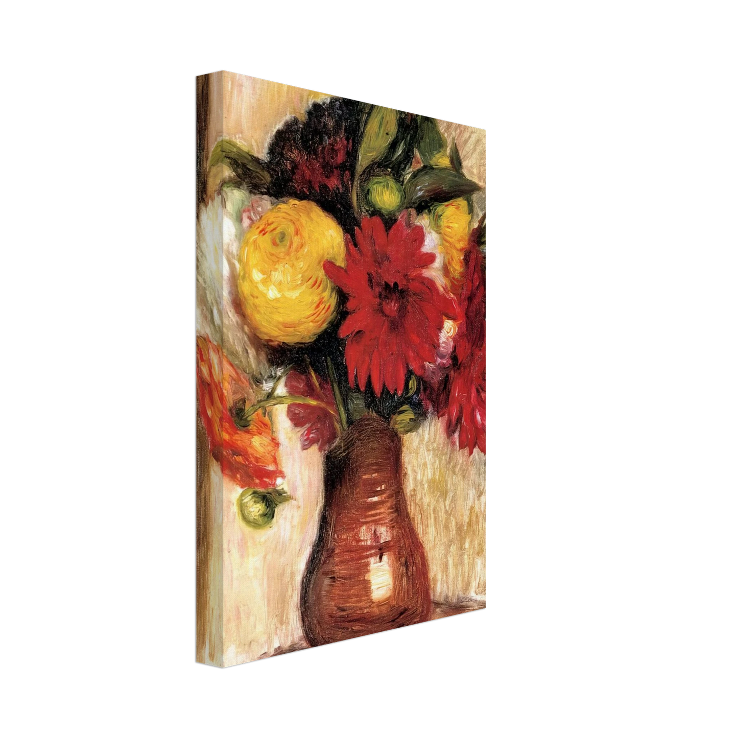 Pierre-Auguste Renoir - Bouquet of Flowers in an Earthenware Pitcher Canvas - 70x100 cm / 28x40 inches-canvas