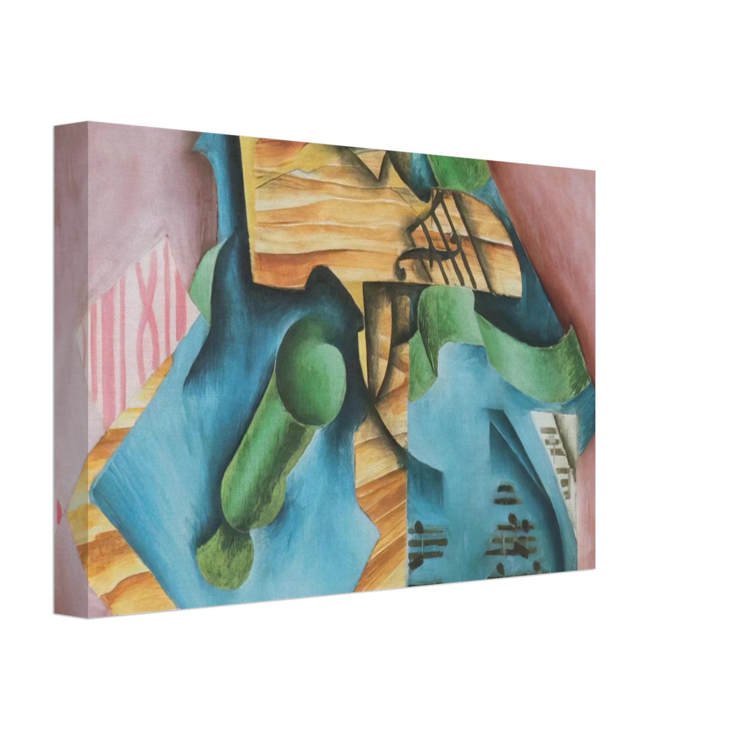 Juan Gris - VIOLINE AND GLASS 1913 Canvas - 40x60 cm / 16x24 inches-canvas