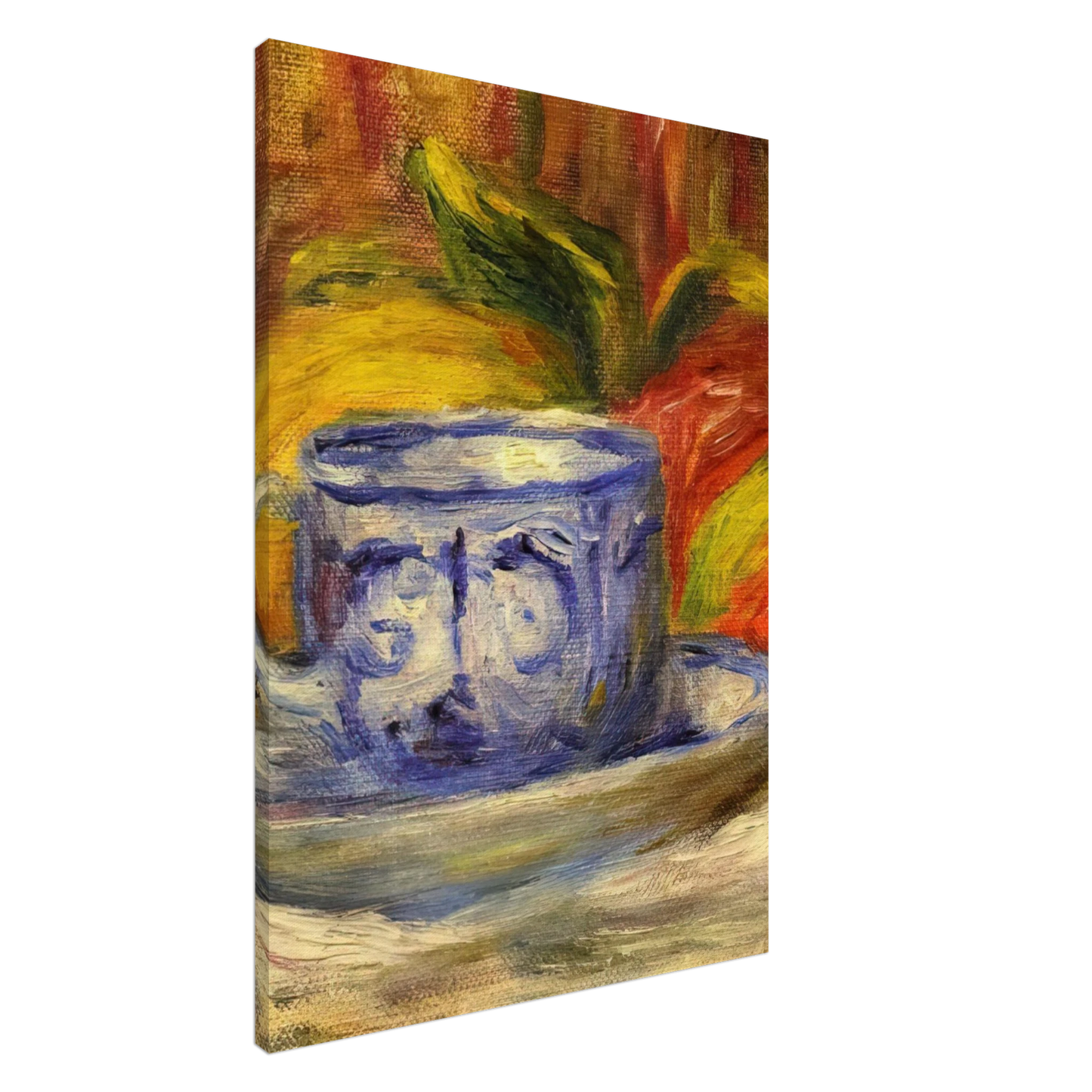 Pierre-Auguste Renoir - Cup and Fruit Canvas - 20x30 cm / 8x12 inches-canvas