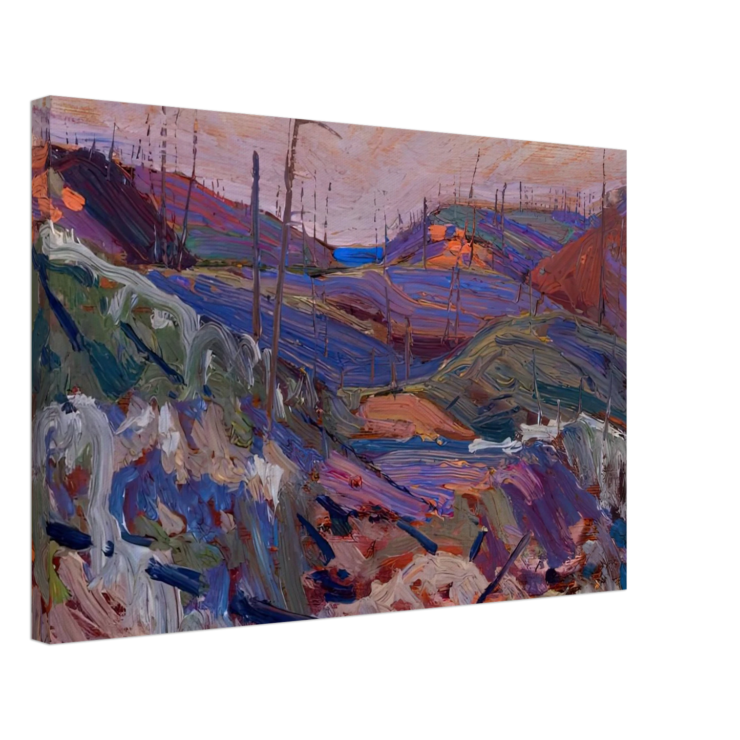 Tom Thomson - FIRE SWEPT HILLS 1915 Canvas - 40x60 cm / 16x24 inches-canvas