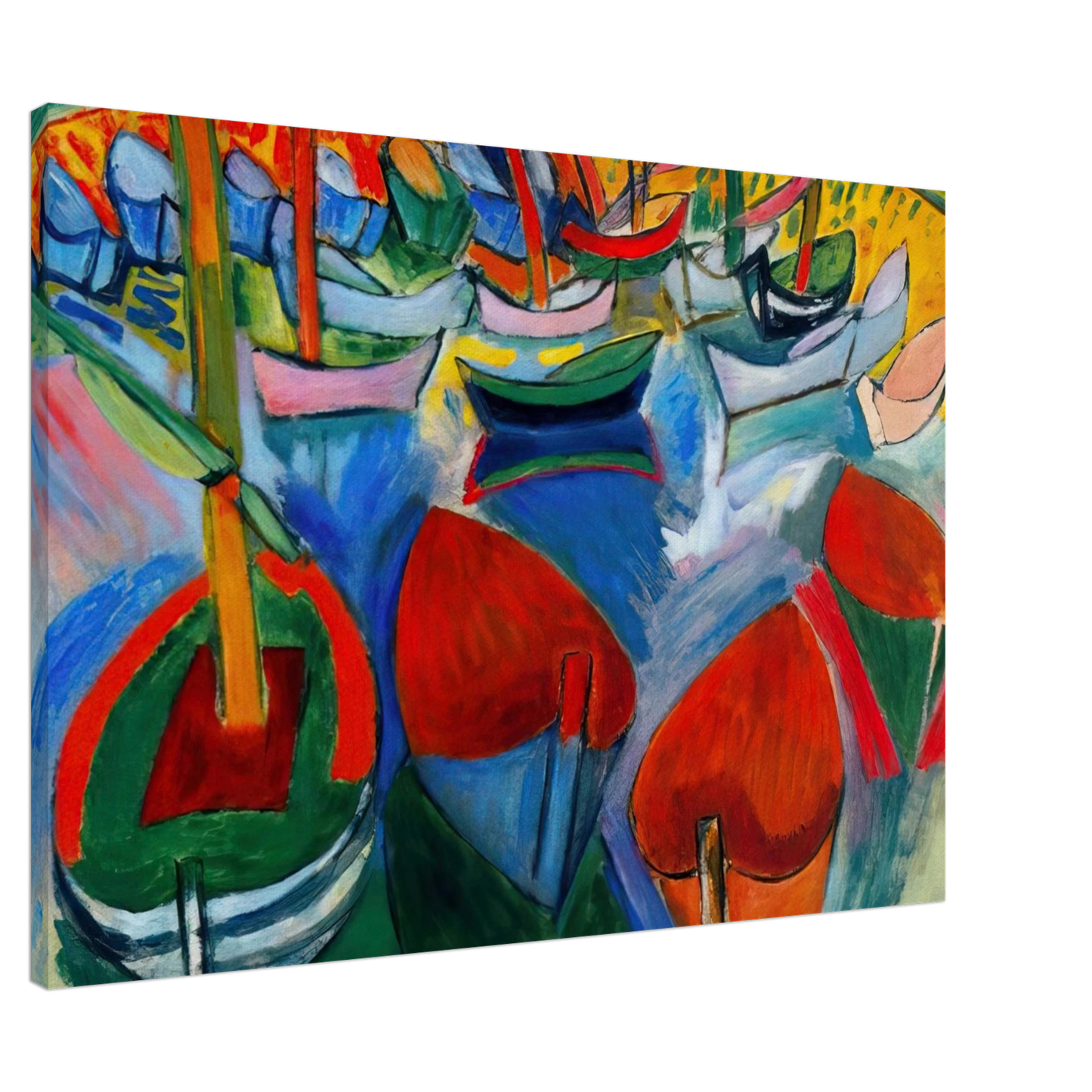 Raoul Dufy - BOATS AT MARTIGUES 1908 Canvas - 20x30 cm / 8x12 inches-canvas