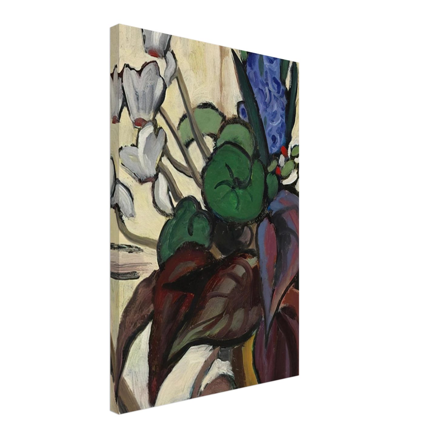 Gabriele Munter - BLUMEN AUF WEI ZYKLAMEN UND HYAZINTHE 1934 Canvas - 70x100 cm / 28x40 inches-canvas