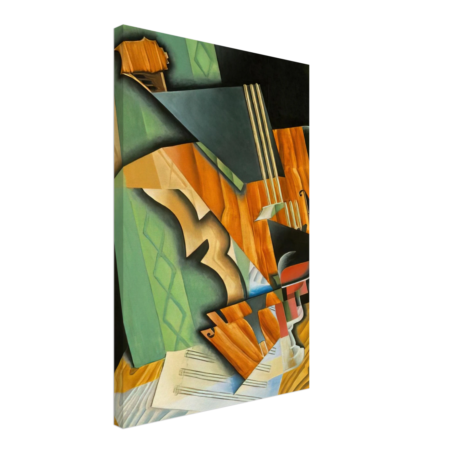 Juan Gris - VIOLIN AND GLASS 1915 Canvas - 70x100 cm / 28x40 inches-canvas