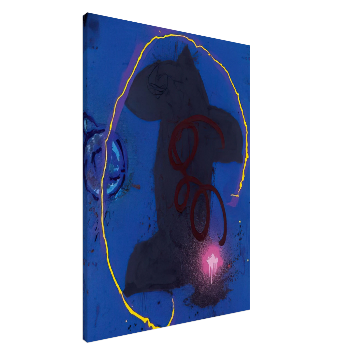 John Hoyland - Black Something 8.2.90 - 1990 Canvas - 20x30 cm / 8x12 inches-canvas