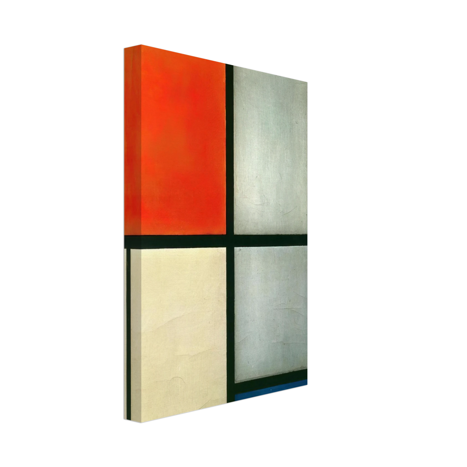 Piet Mondrian - Tableau 3 with Orange -Red, Yellow, Black, Blue and Gray Canvas - 40x60 cm / 16x24 inches-canvas