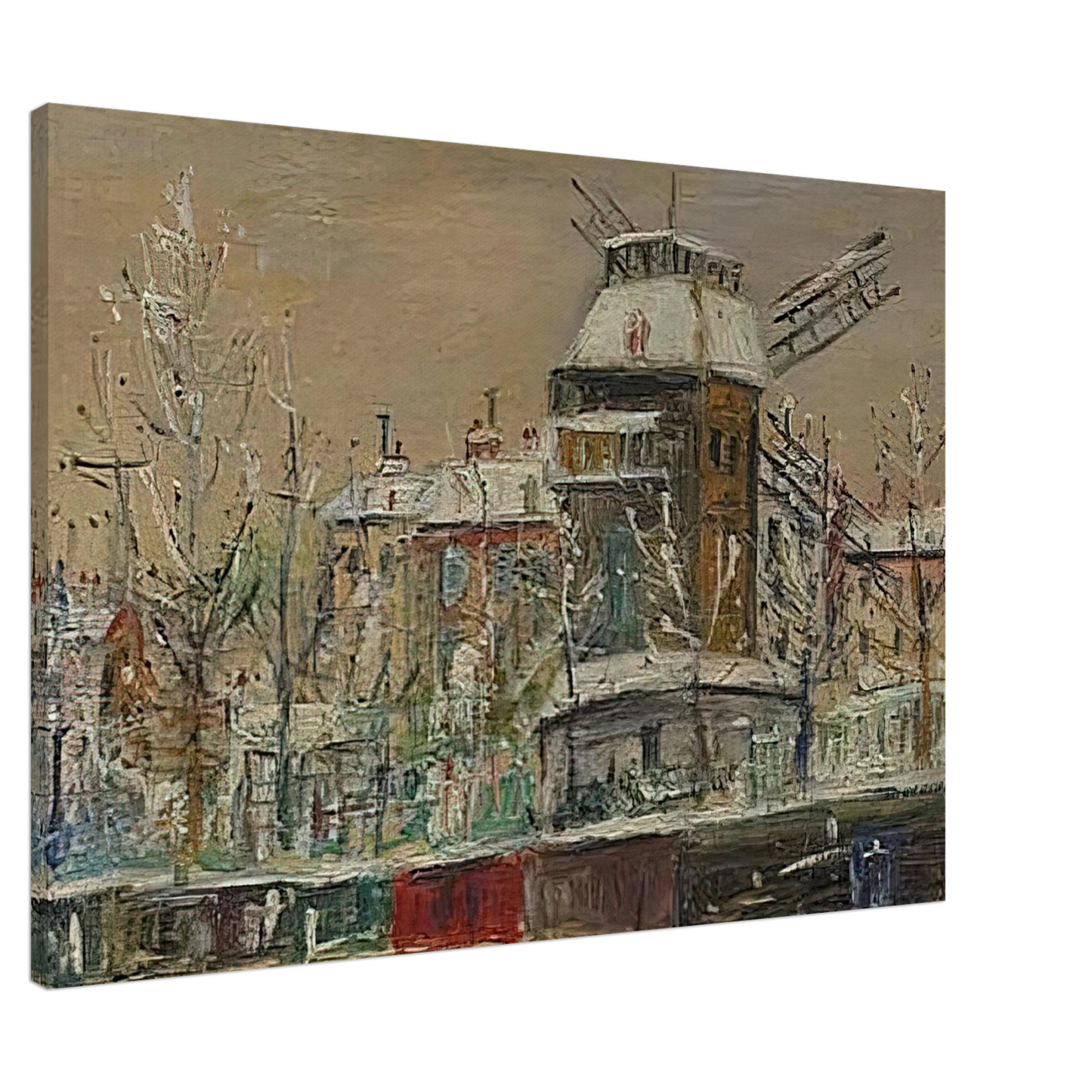 Maurice Utrillo - MOULIN DE LA GALETTE UNDER THE SNOW 1 Canvas - 20x30 cm / 8x12 inches-canvas