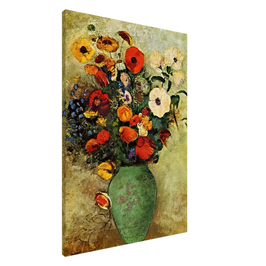 Odilon Redon - BOUQUET OF FLOWERS IN A GREEN VASE Canvas - 20x30 cm / 8x12 inches-canvas