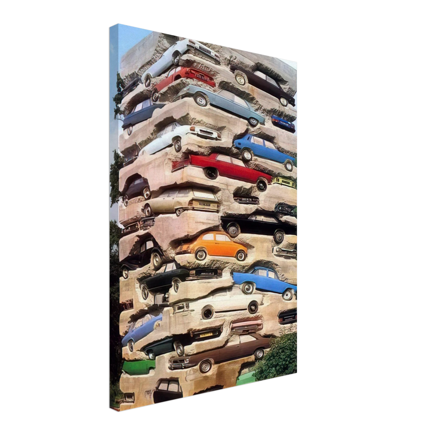 Arman - Long-term parking - 1982 Canvas - 40x60 cm / 16x24 inches-canvas