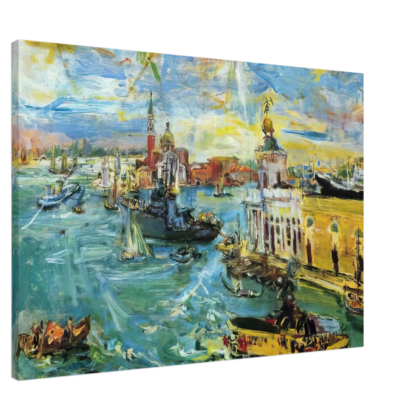 OSKAR KOKOSCHKA - VENICE DOGANA 1948 Canvas - 20x30 cm / 8x12 inches-canvas