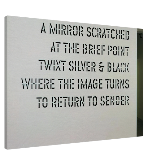 Lawrence Weiner - A Mirror Scratched... - 2004 Canvas - 20x30 cm / 8x12 inches-canvas