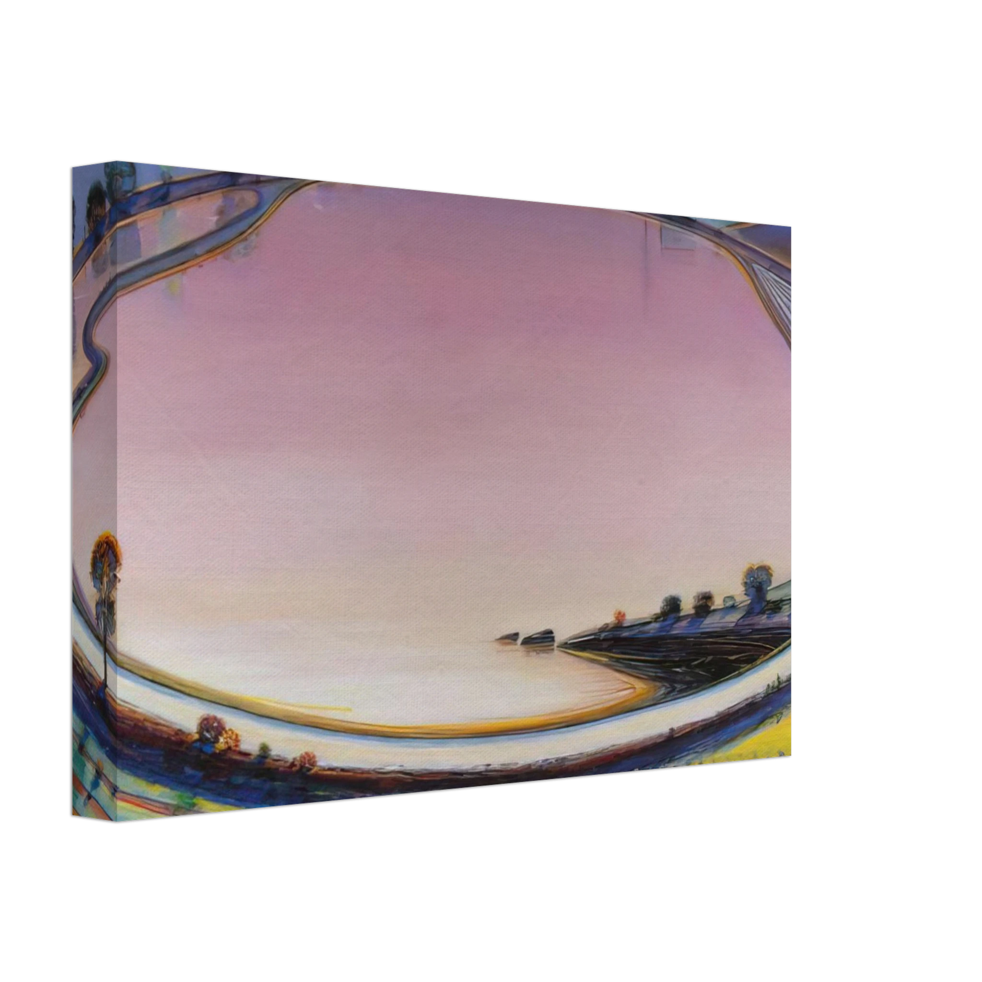 Wayne Thiebaud - Reservoir - 1999 Canvas - 40x60 cm / 16x24 inches-canvas