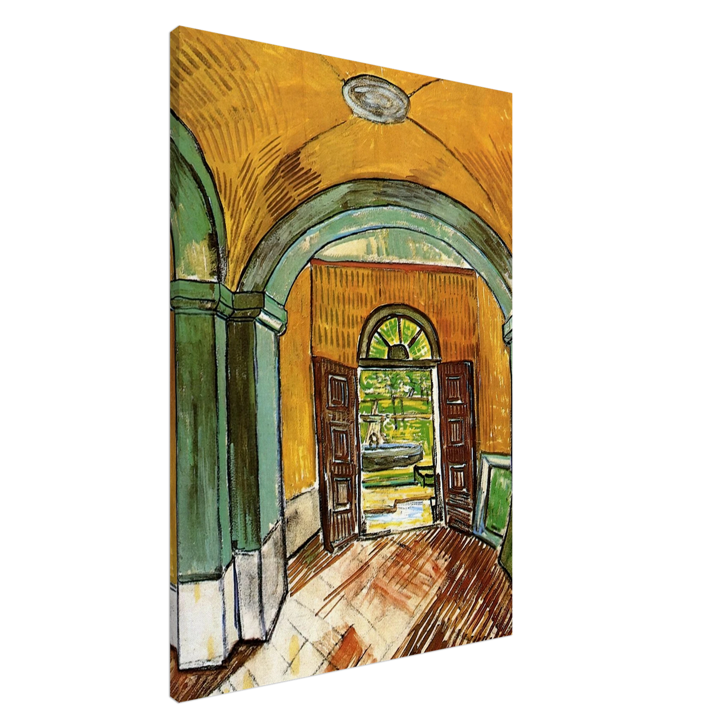 Vincent van Gogh - The Entrance Hall of Saint-Paul Hospital Canvas - 20x30 cm / 8x12 inches-canvas