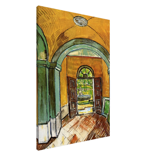 Vincent van Gogh - The Entrance Hall of Saint-Paul Hospital Canvas - 20x30 cm / 8x12 inches-canvas