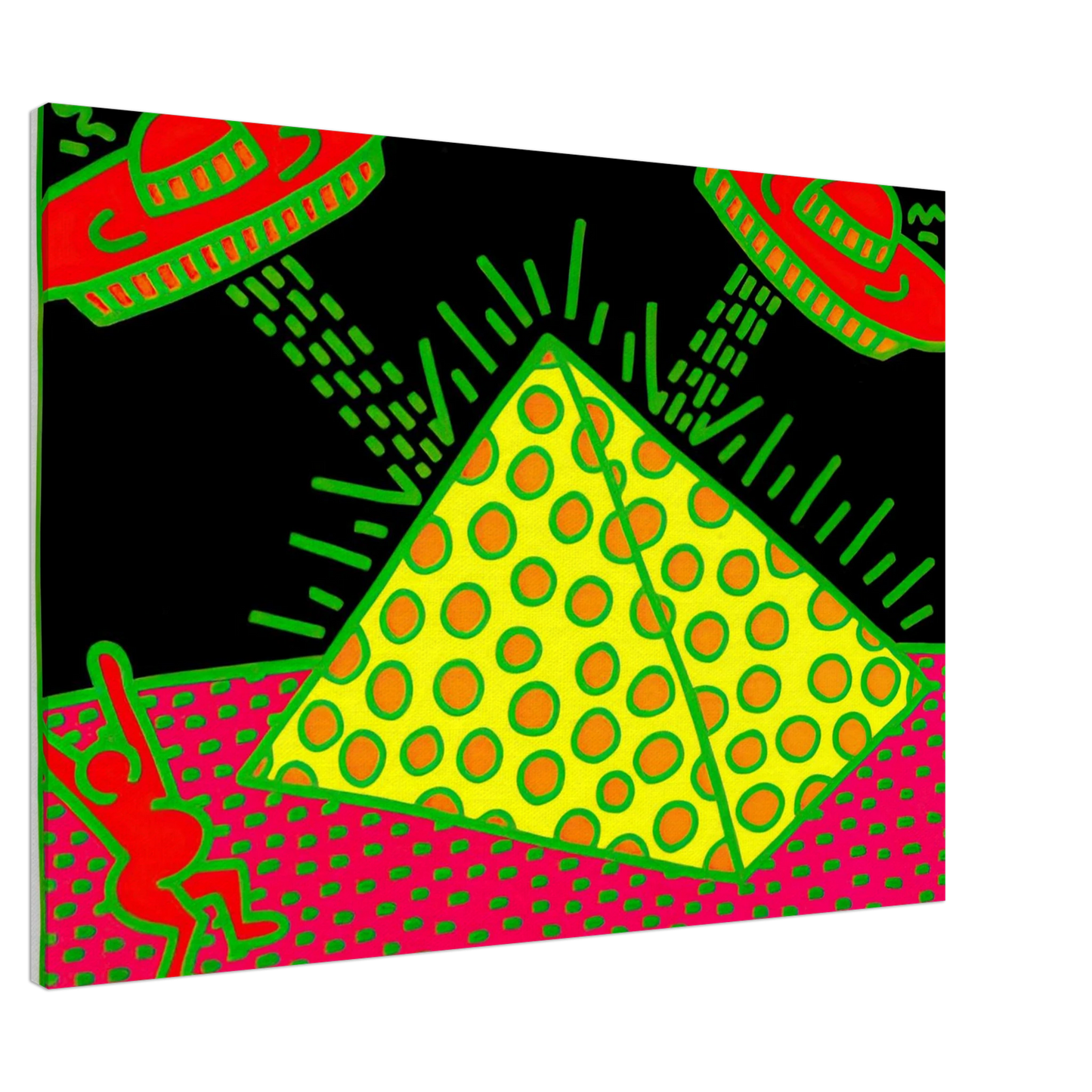 Keith Haring - UNTITLED 1983 3 Canvas - 20x30 cm / 8x12 inches-canvas