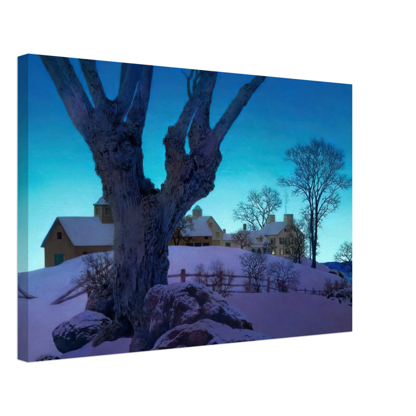 Maxfield Parrish - Hill Top Farm, Winter Canvas - 40x60 cm / 16x24 inches-canvas
