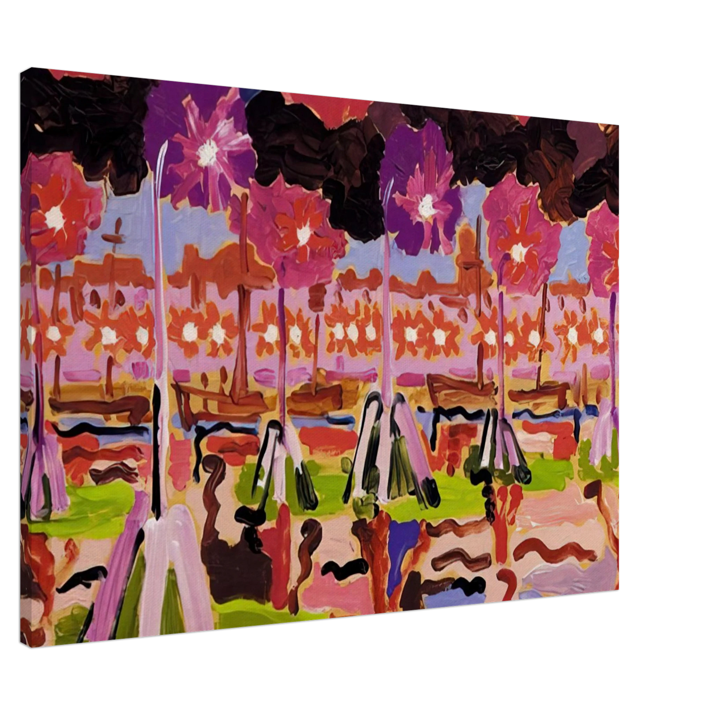 Charles Lapicque - Quai a Venise - 1955 Canvas - 20x30 cm / 8x12 inches-canvas