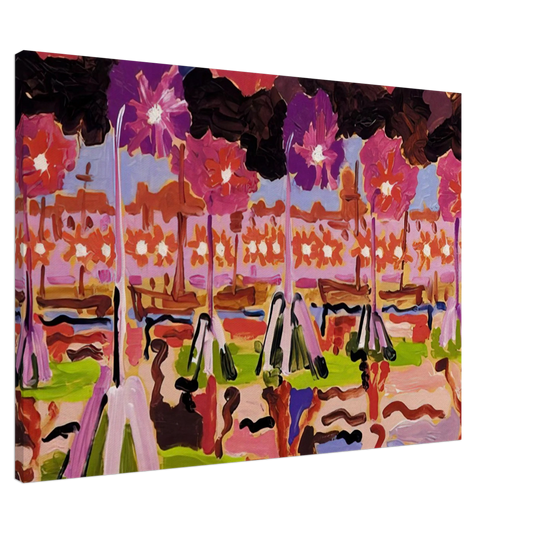 Charles Lapicque - Quai a Venise - 1955 Canvas - 20x30 cm / 8x12 inches-canvas