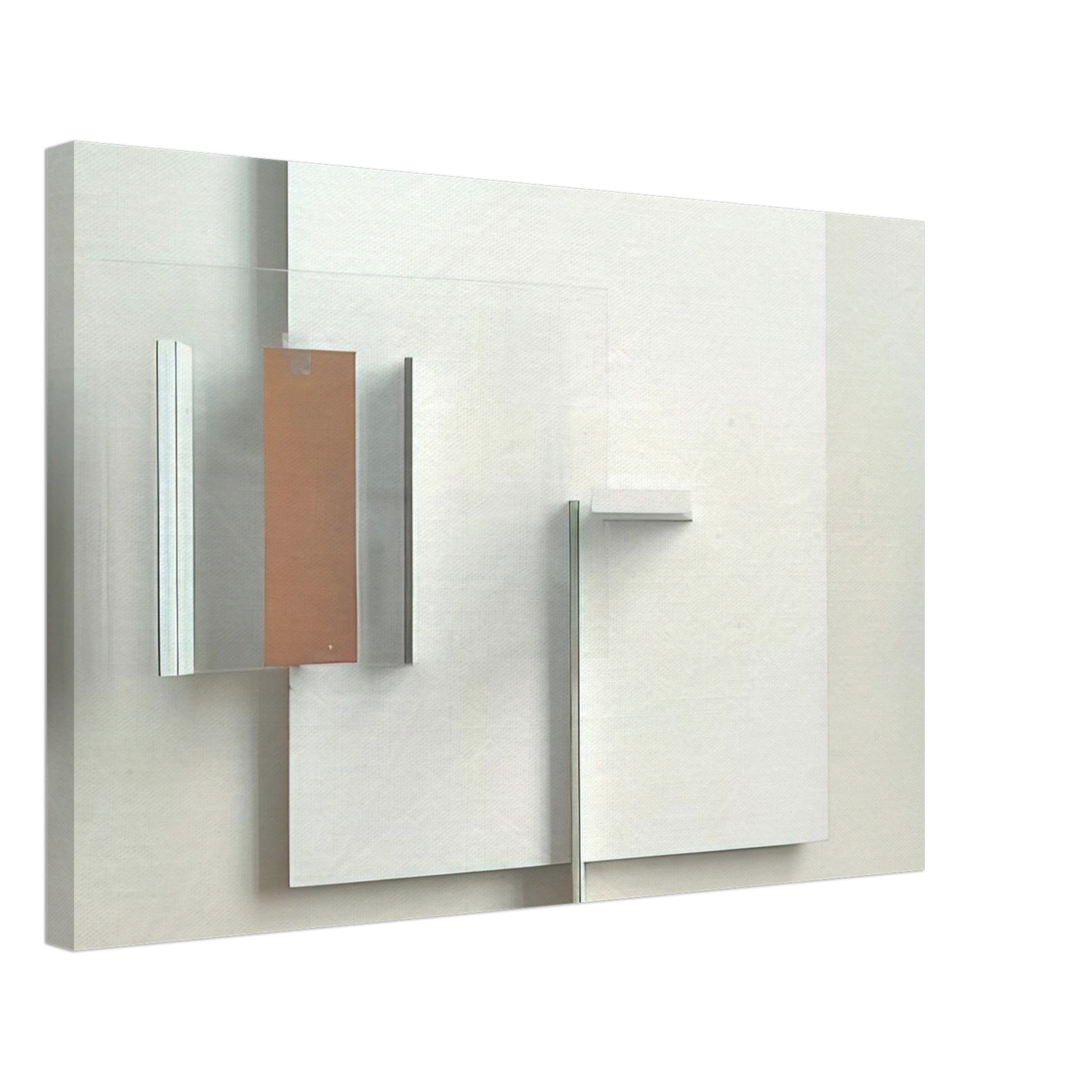 Victor Pasmore - ABSTRACT IN WHITE BLACK AND OCHRE 1962 Canvas - 40x60 cm / 16x24 inches-canvas