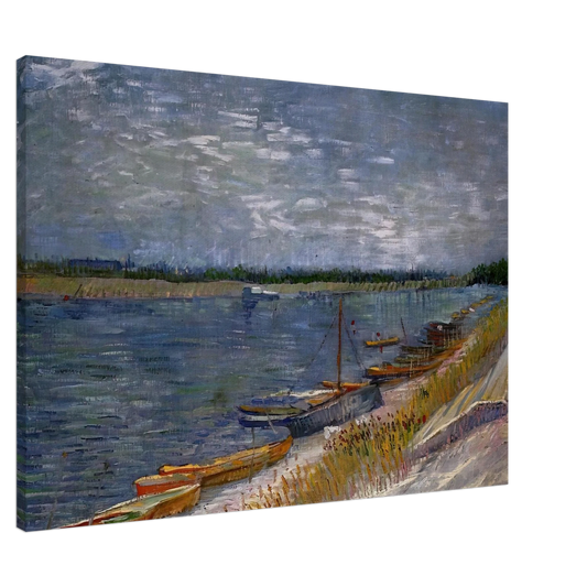 Vincent van Gogh - Moored Boats Canvas - 20x30 cm / 8x12 inches-canvas