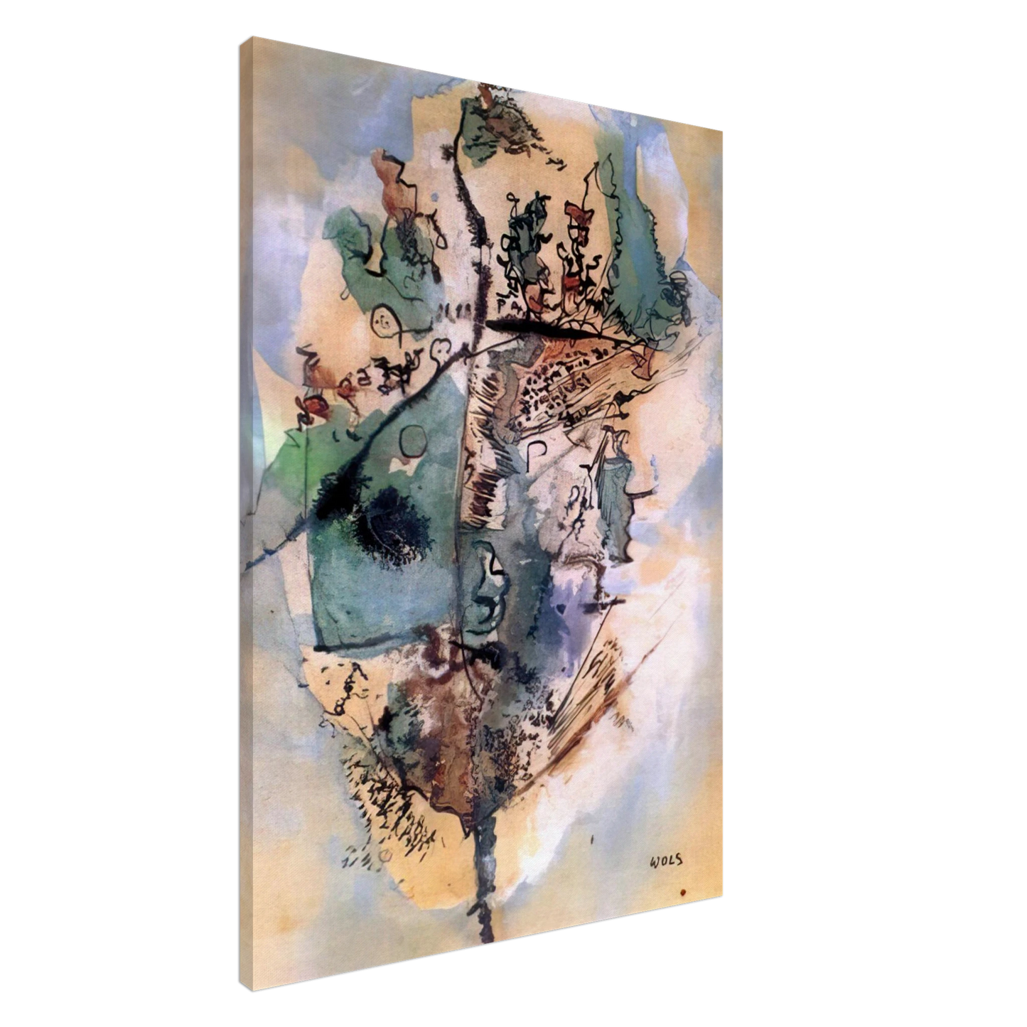 Wols - Bleu optimiste - 1951 Canvas - 20x30 cm / 8x12 inches-canvas