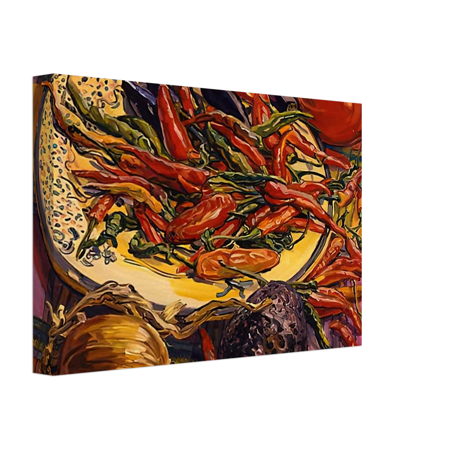 Janet Fish - CHILI PEPPERS 2005 Canvas - 40x60 cm / 16x24 inches-canvas