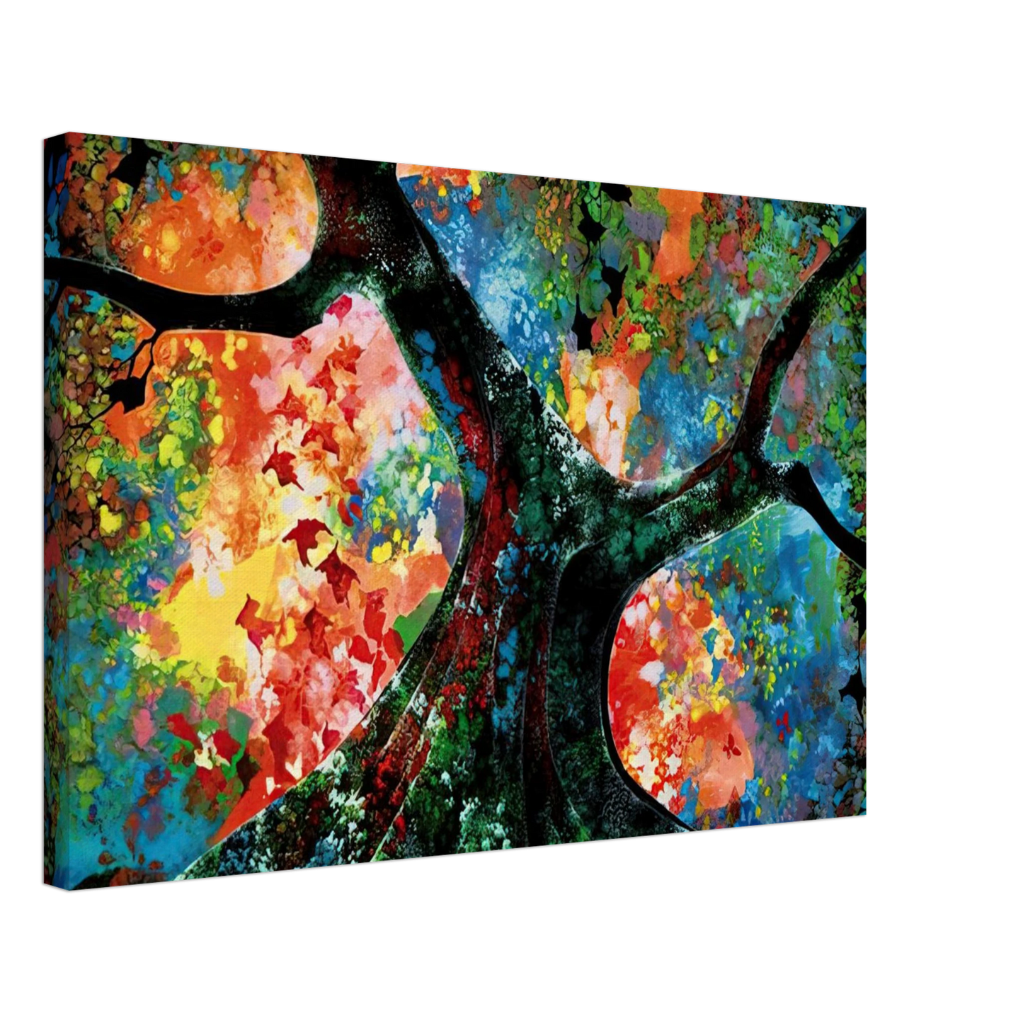 Eyvind Earle - Waves of Golden Fire Canvas - 40x60 cm / 16x24 inches-canvas