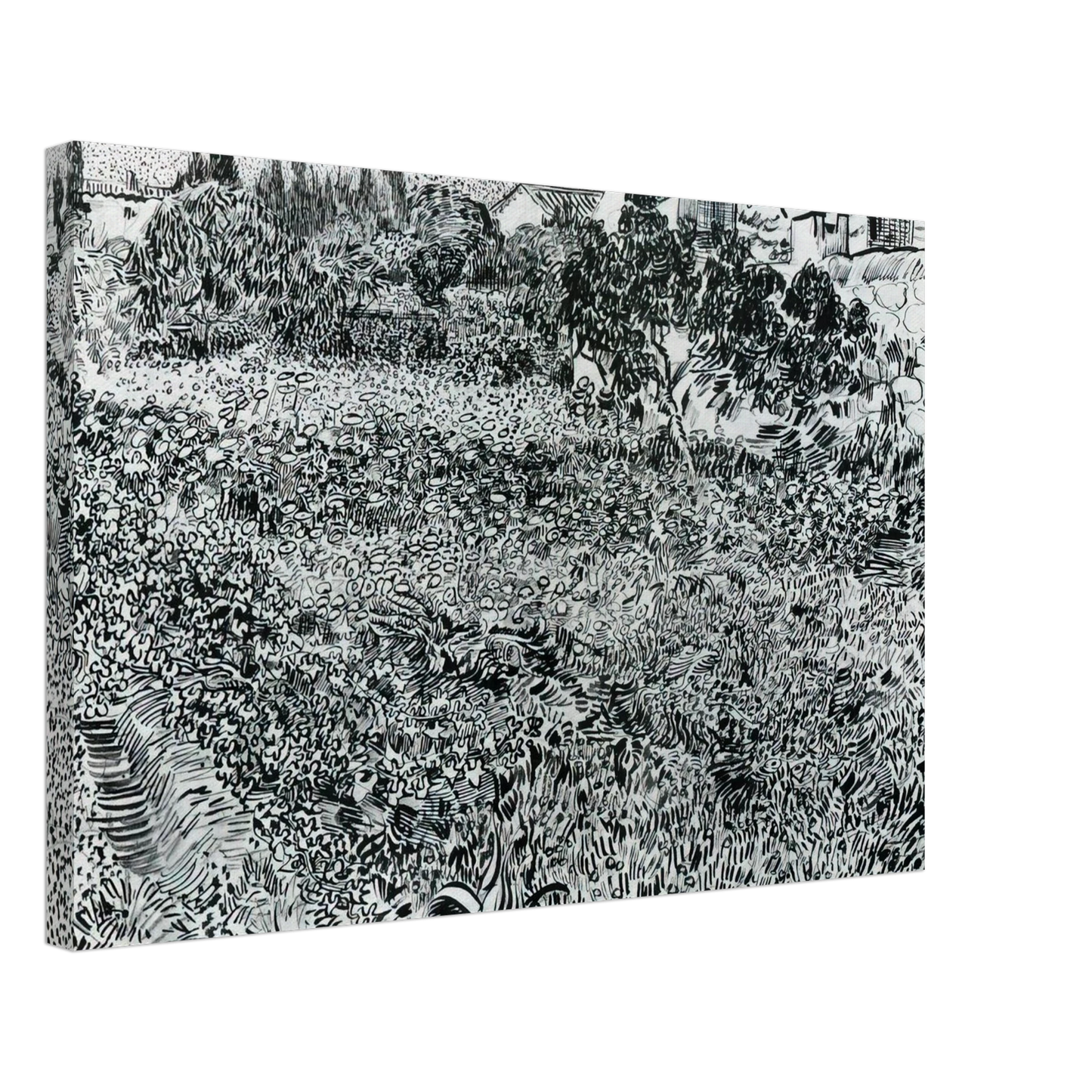 Vincent van Gogh - Garden with Flowers Canvas - 70x100 cm / 28x40 inches-canvas