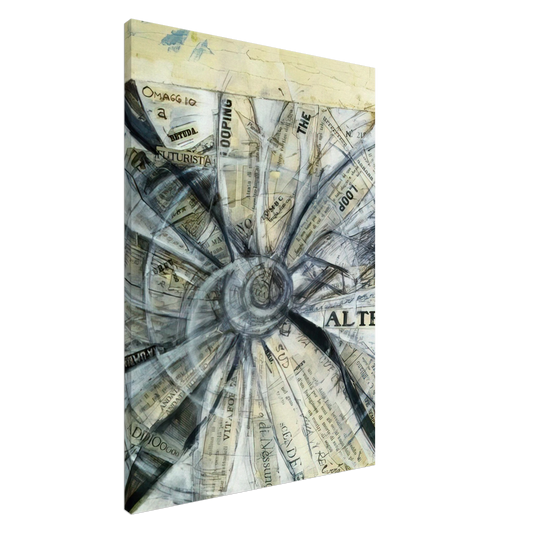 Carlo Carra - OMAGGIO A BETUDA FUTURISTA 1915 Canvas - 20x30 cm / 8x12 inches-canvas