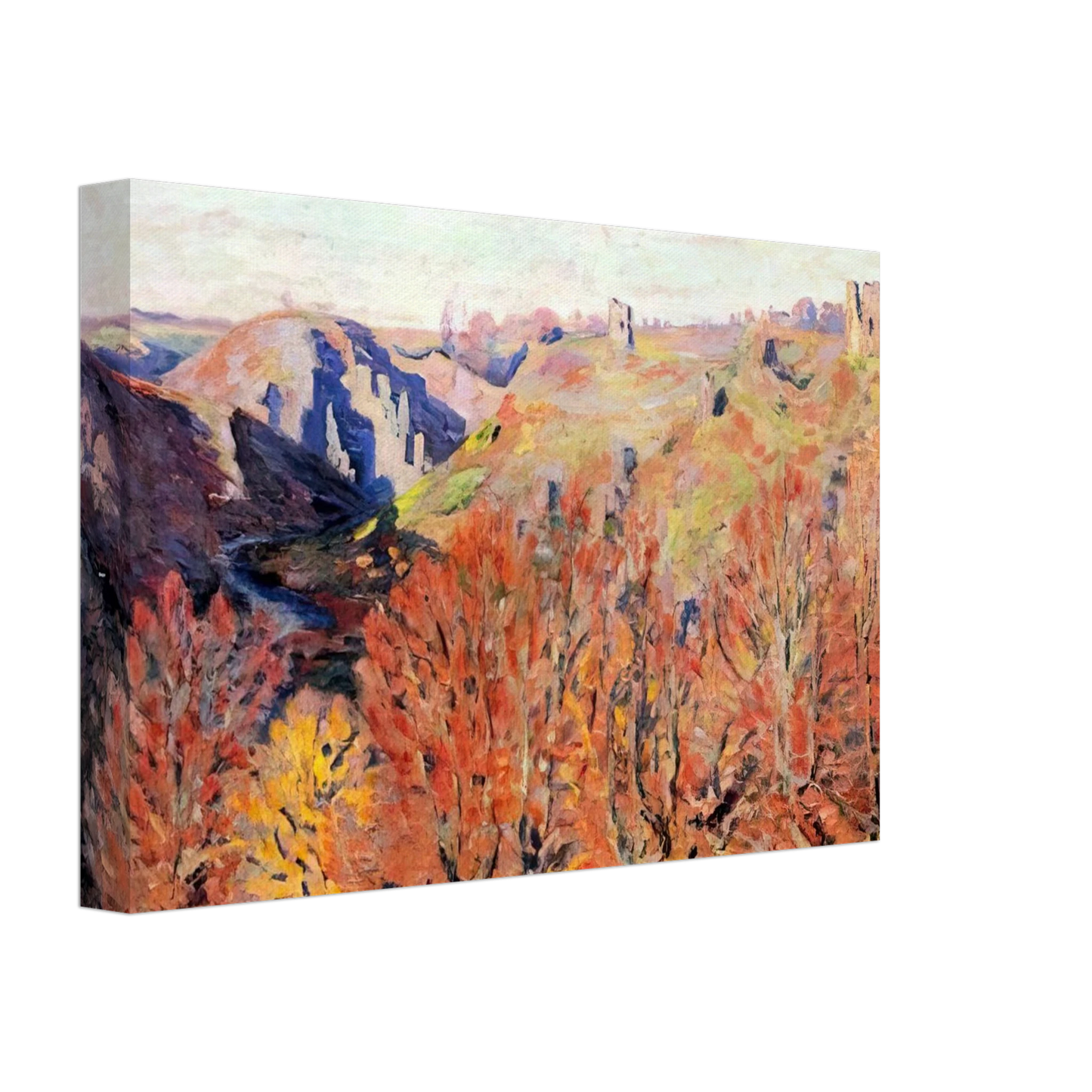 Armand Guillaumin - Les Ruines a Crozant - 1897 Canvas - 40x60 cm / 16x24 inches-canvas