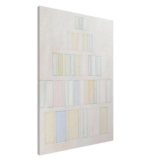 Robert Goodnough - Red and Green with Pale Colors - 1966 Canvas - 20x30 cm / 8x12 inches-canvas