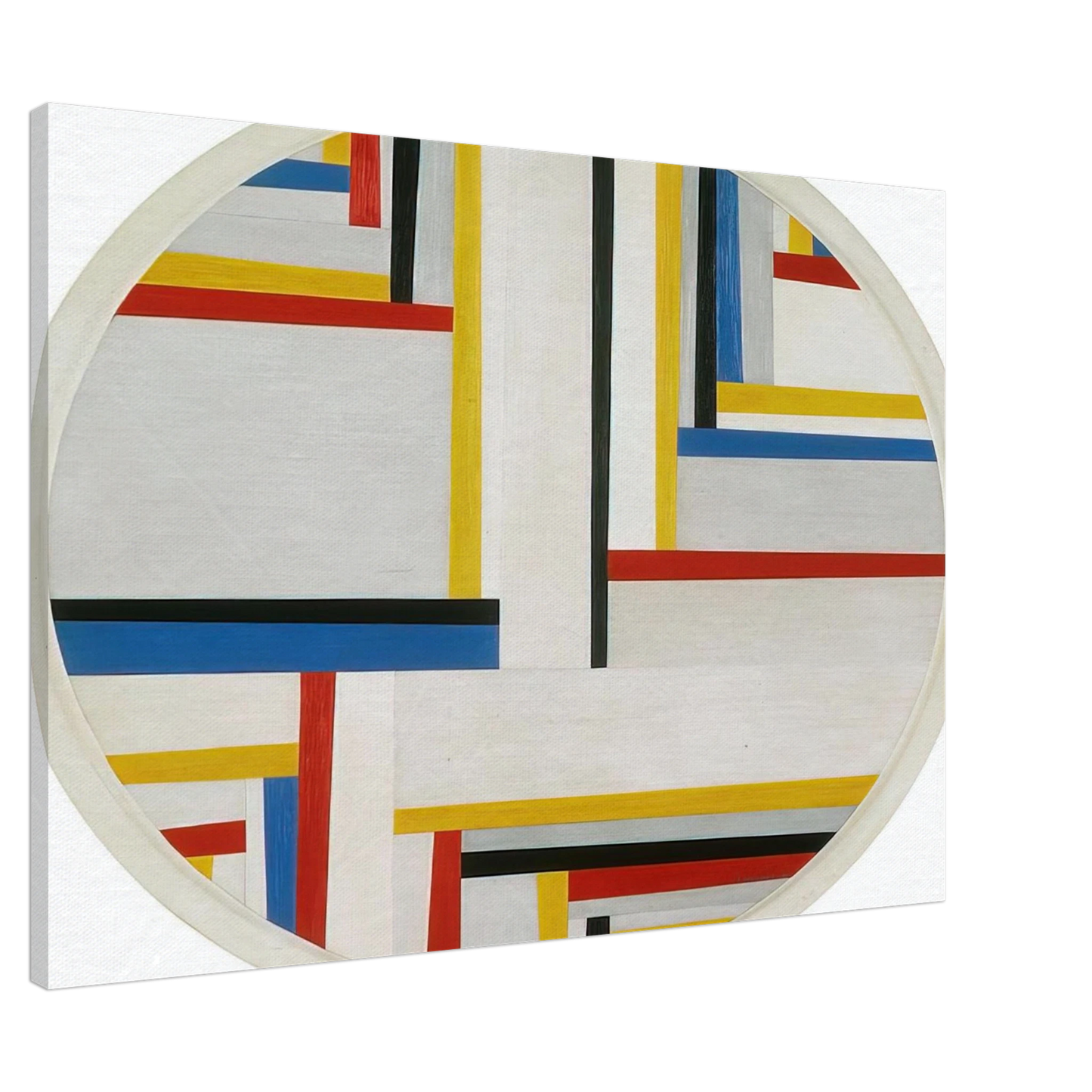 Fritz Glarner - Relational painting, Tondo #4 - 1946 Canvas - 20x30 cm / 8x12 inches-canvas