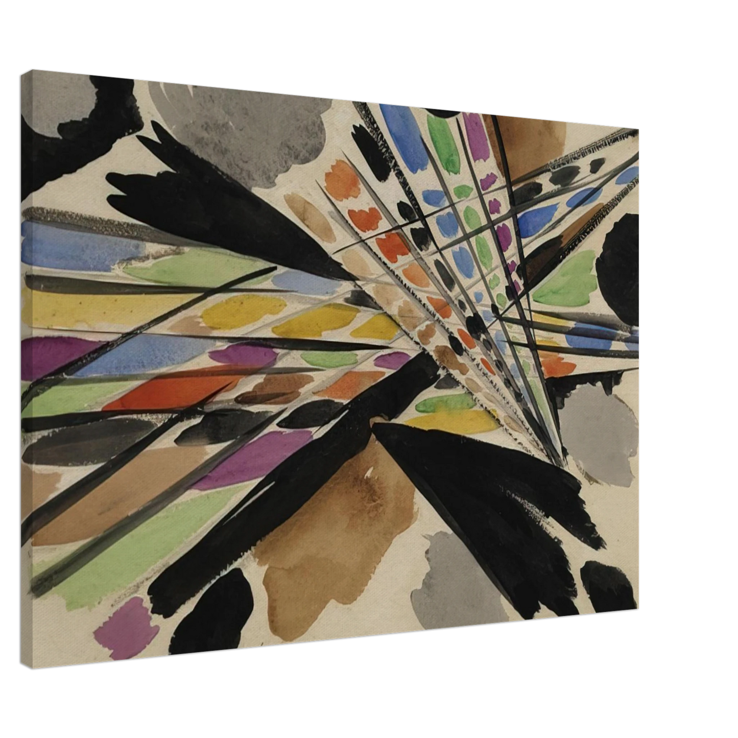 Ernst Wilhelm Nay - Diagonale - 1954 Canvas - 20x30 cm / 8x12 inches-canvas