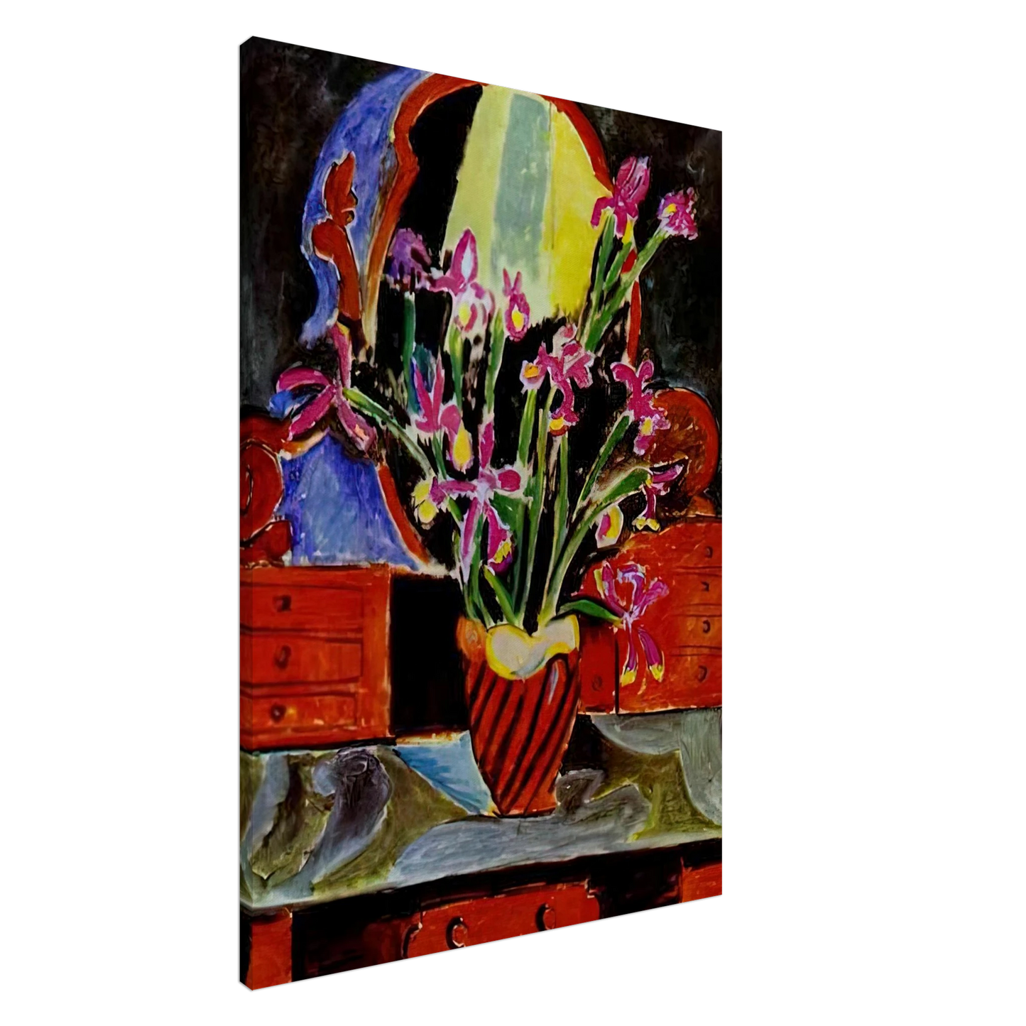 Henri Matisse - VASE OF IRISES 1912 Canvas - 20x30 cm / 8x12 inches-canvas