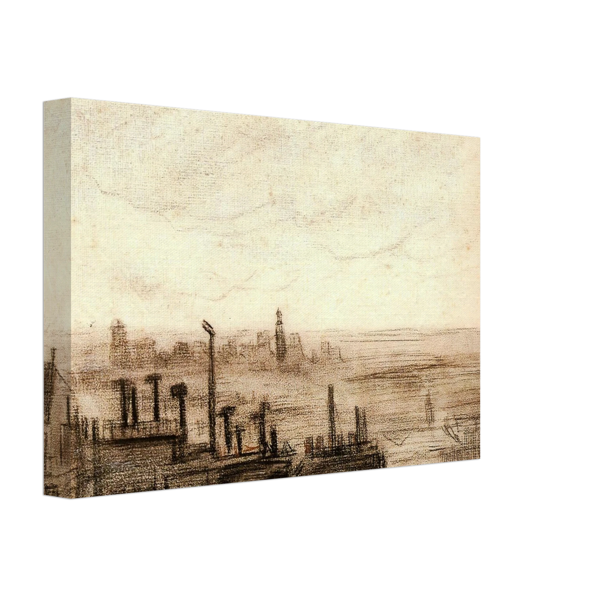 Vincent van Gogh - View of Paris, with the Hotel de Ville and the Tour-Saint-Jacques Canvas - 70x100 cm / 28x40 inches-canvas