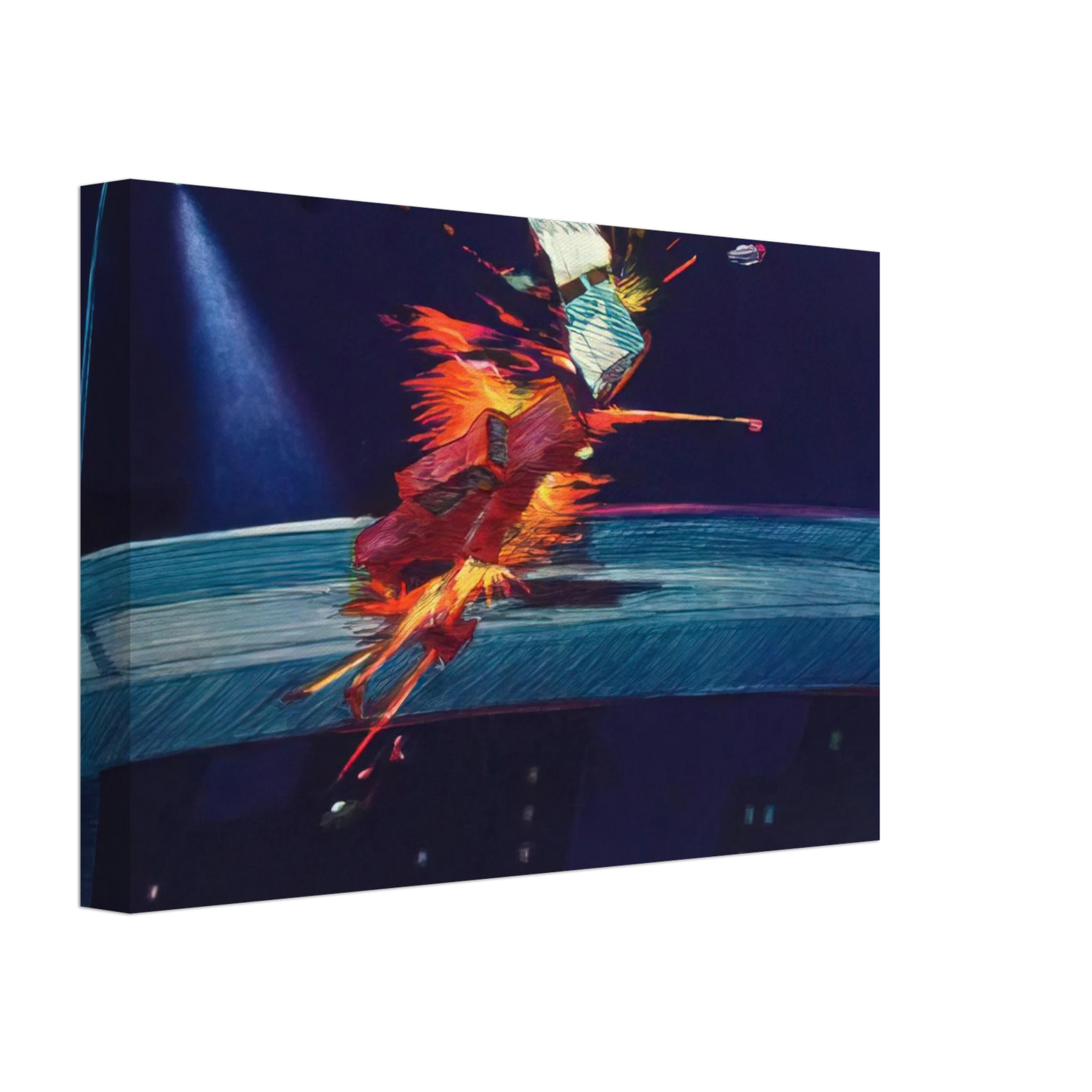 Carlos Almaraz - Purple Crash - Neo-Expressionism Canvas - 40x60 cm / 16x24 inches-canvas