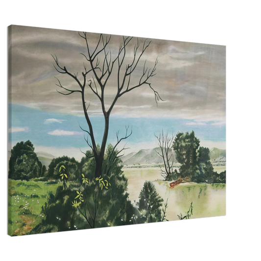 Clarence Holbrook Carter - Untitled - Early Spring Landscape - 1979 Canvas - 20x30 cm / 8x12 inches-canvas