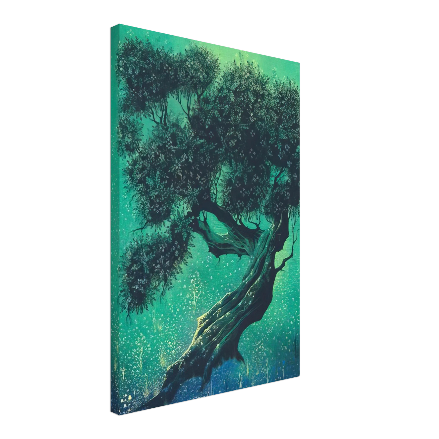 Eyvind Earle - Solitary Bonsai Canvas - 40x60 cm / 16x24 inches-canvas