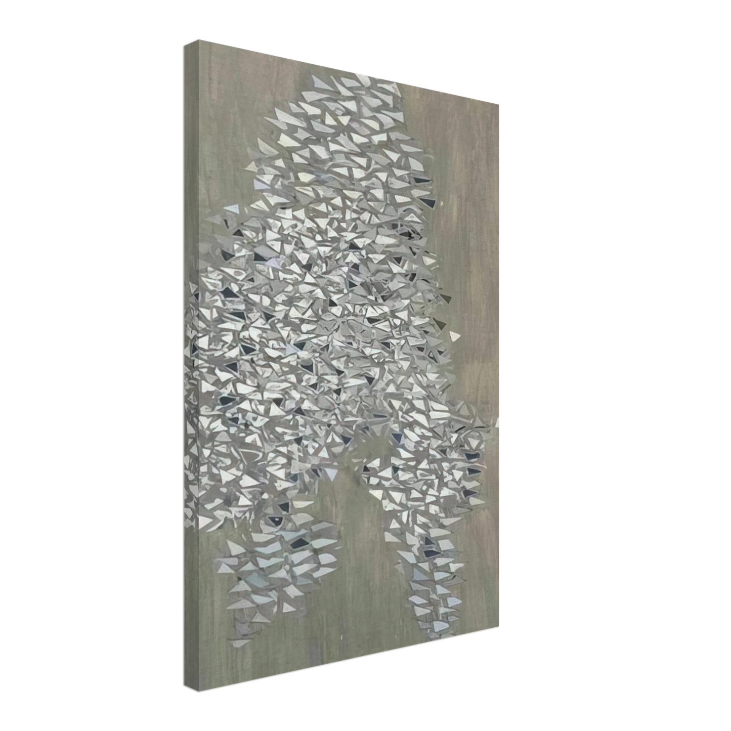 Robert Goodnough - Vertical Gray - 1985 Canvas - 40x60 cm / 16x24 inches-canvas