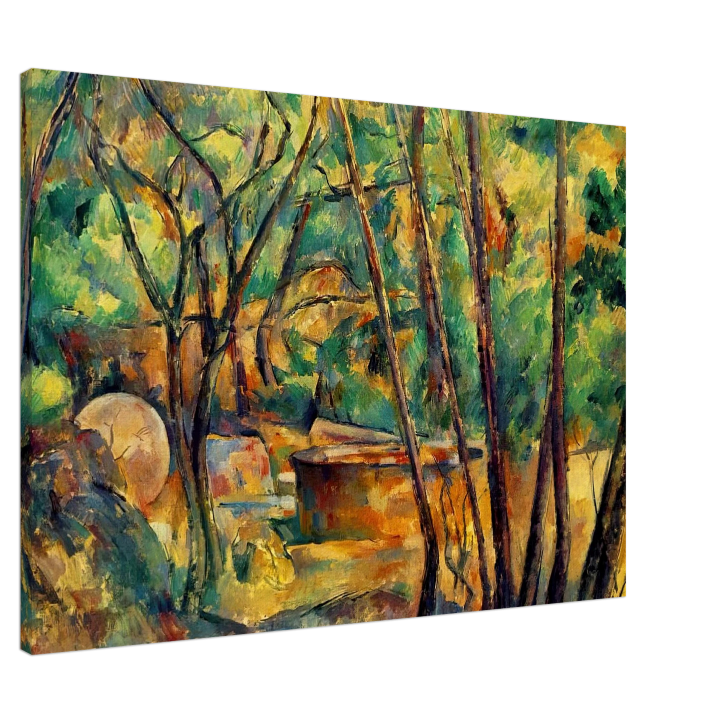 Paul Cezanne - Millstone and Cistern Under Trees Canvas - 20x30 cm / 8x12 inches-canvas