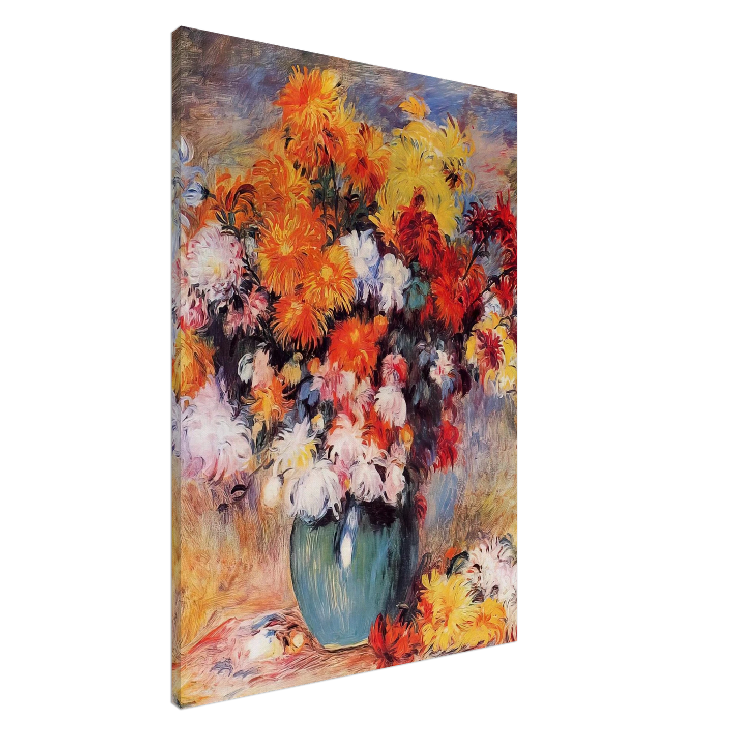 Pierre-Auguste Renoir - Vase of Chrysanthemums Canvas - 20x30 cm / 8x12 inches-canvas