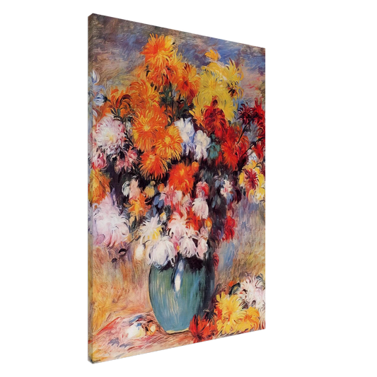 Pierre-Auguste Renoir - Vase of Chrysanthemums Canvas - 20x30 cm / 8x12 inches-canvas