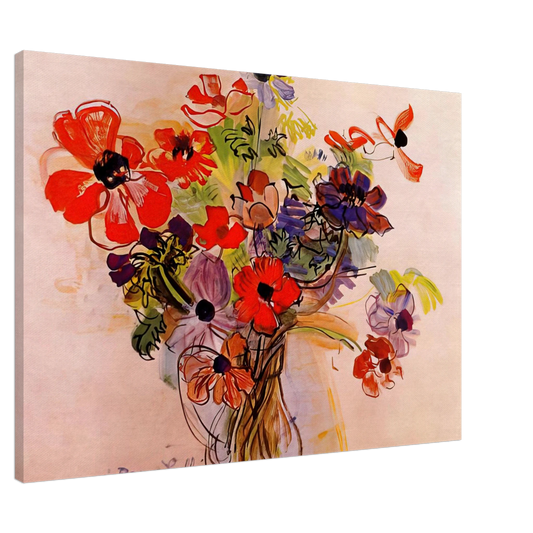 Raoul Dufy - ANEMONES 1953 Canvas - 20x30 cm / 8x12 inches-canvas