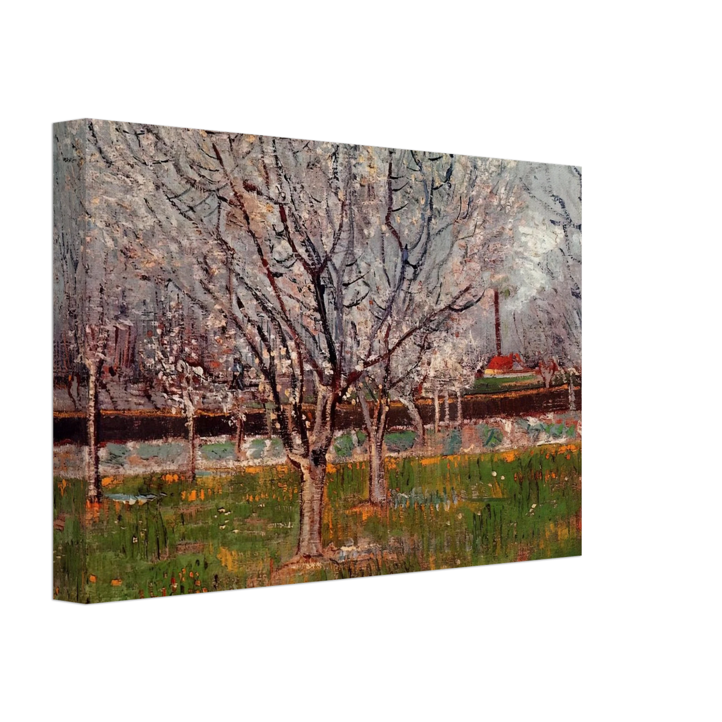 Vincent van Gogh - Orchard in Blossom Plum Trees Canvas - 40x60 cm / 16x24 inches-canvas