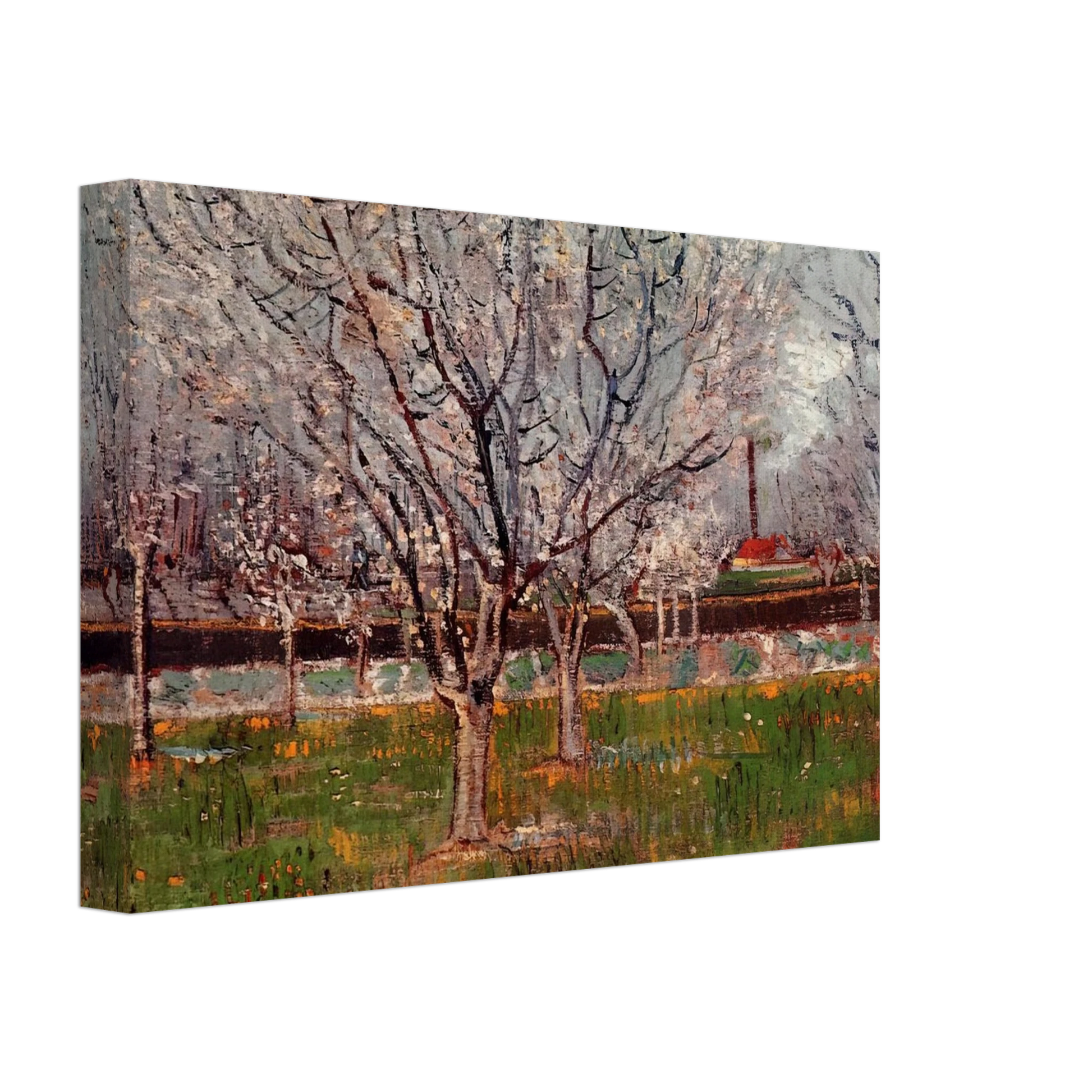 Vincent van Gogh - Orchard in Blossom Plum Trees Canvas - 40x60 cm / 16x24 inches-canvas