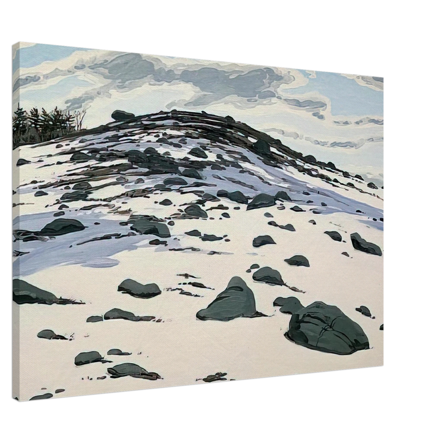 Neil Welliver - Shadow on Frankfort Barren - 1982 Canvas - 20x30 cm / 8x12 inches-canvas