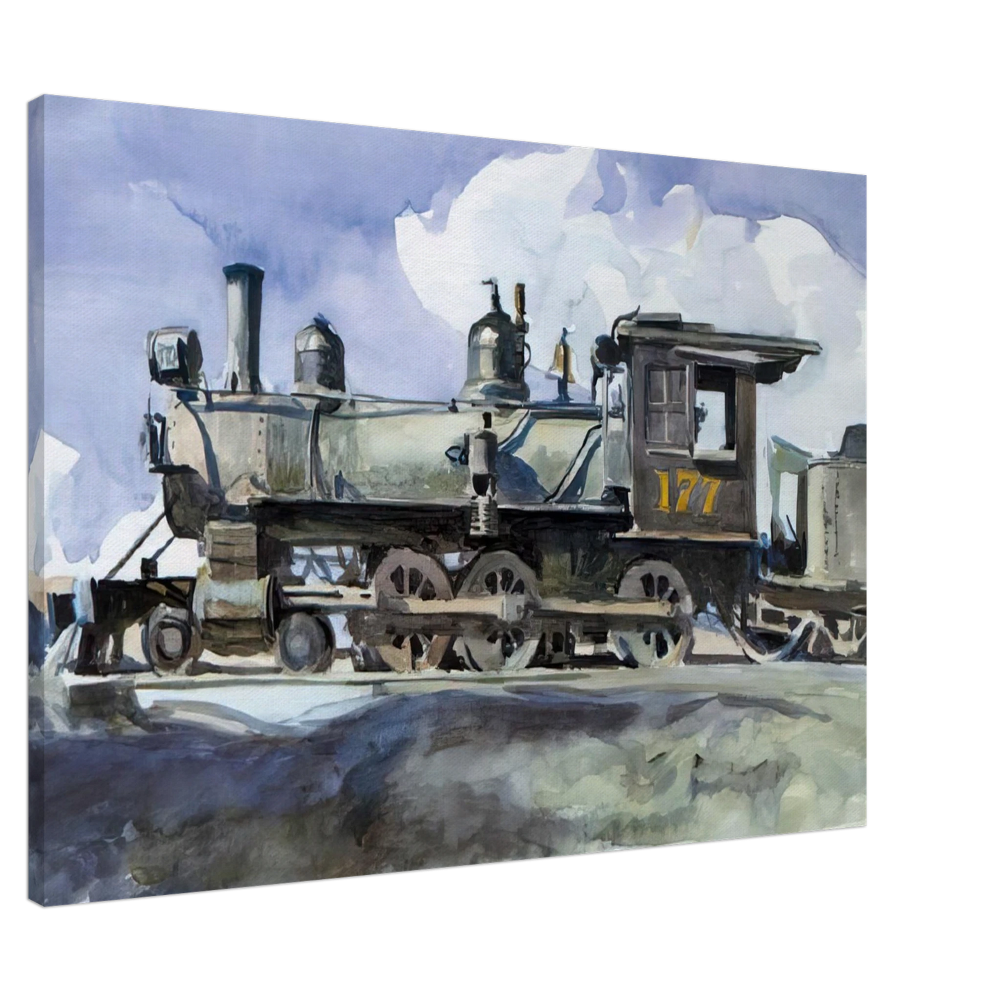 Edward Hopper - D. and R. G. Locomotive Canvas - 20x30 cm / 8x12 inches-canvas