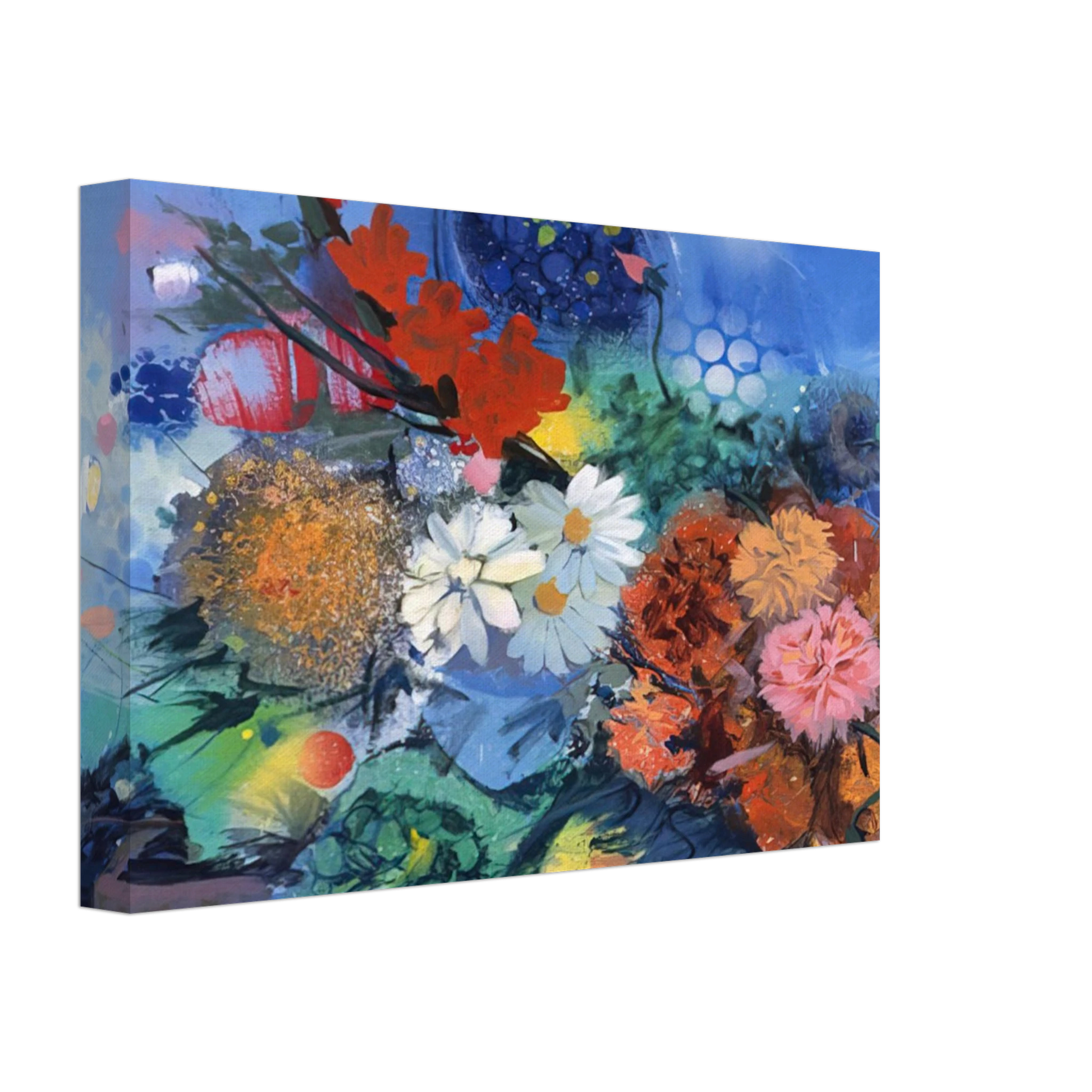 Gebre Kristos Desta - Flowers No. 2 - 1974 Canvas - 70x100 cm / 28x40 inches-canvas