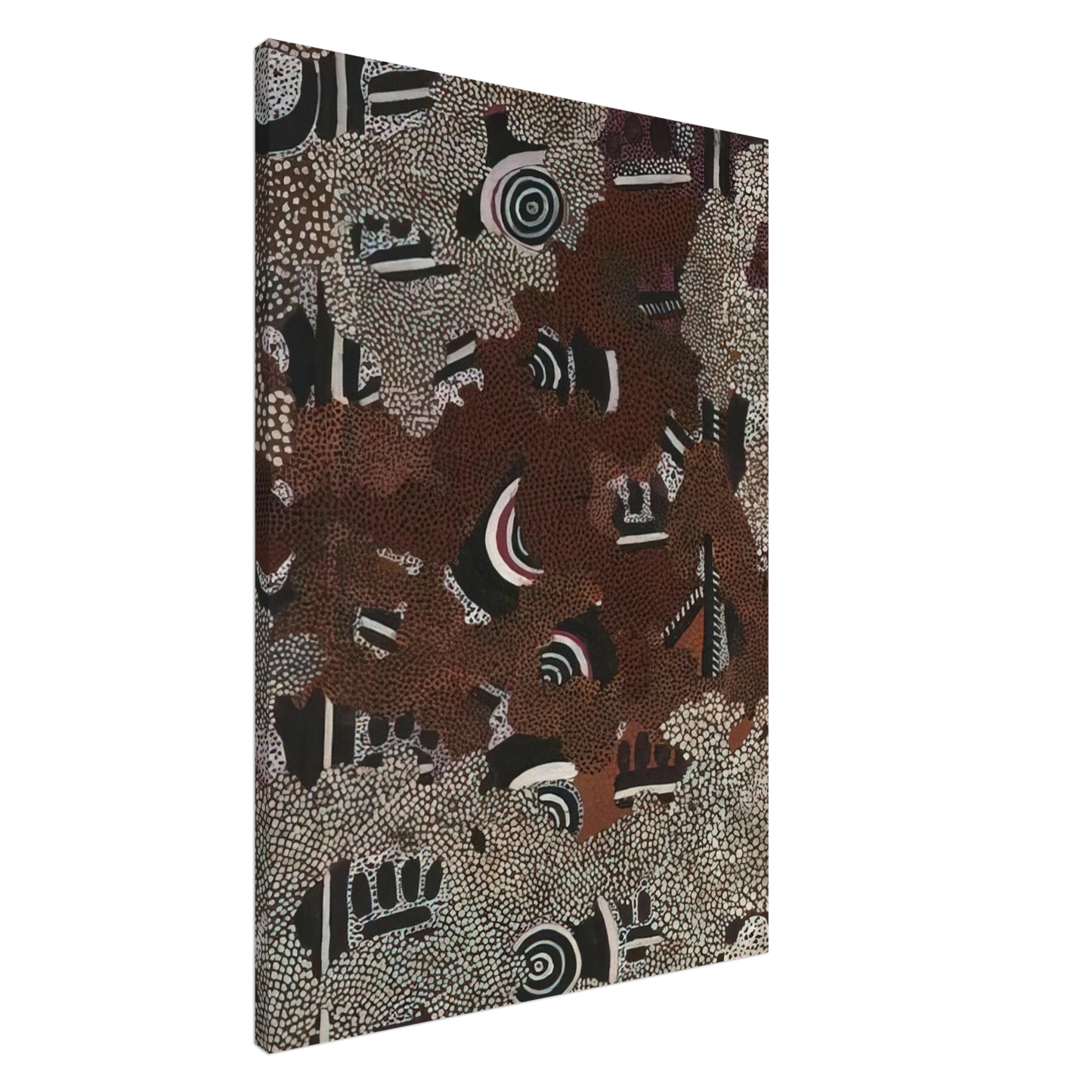 Clifford Possum Tjapaltjarri - Bush Fire II - 1972 Canvas - 20x30 cm / 8x12 inches-canvas