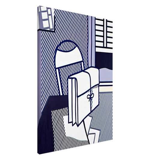 Roy Lichtenstein - STILL LIFE WITH DOSSIER 1976 Canvas - 20x30 cm / 8x12 inches-canvas