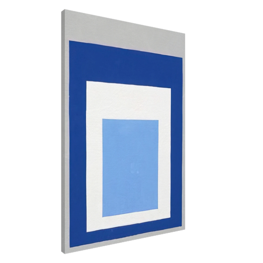 Josef Albers - HOMAGE TO THE SQUARE BLUE WHITE GREY 1951 Canvas - 20x30 cm / 8x12 inches-canvas